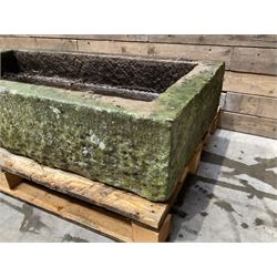 Large 19th century rectangular stone trough 