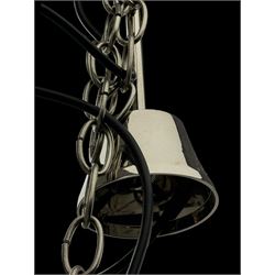 India Jane Interiors - pair of hallway glass bell jar ceiling lanterns, fitted with three branches, decorated with bevelled star motifs - ex-display/bankruptcy stock 