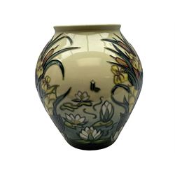 Moorcroft vase of ovoid form decorated in the 'Lamia' pattern by Rachel Bishop, impressed green mark c1995, H21cm