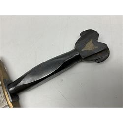 Italian Model 1891 bayonet with 30cm fullered blade; the crosspiece marked 'TERNI'; in associated brass and leather scabbard L43cm overall; and Knights Templar (?) short blade sword (no scabbard) (2)