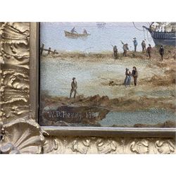 William Daniel Penny (British 1834-1924): Beached Ship near Flamborough Head, oil on board signed and dated 1904, 29cm x 40cm 