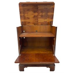 Queen Anne style yew wood, HIFI / TV cabinet, chest 