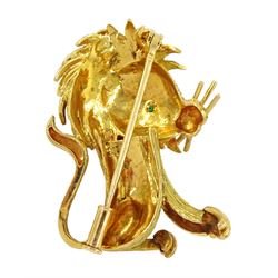 18ct gold lion brooch, stamped 750