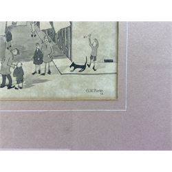 Geoffrey Woolsey Birks (Northern British 1929-1993): 'Sam's Butcher and Mill Street', ink and wash signed and dated '73, 14.5cm x 20cm 
Provenance: private collection, purchased Capes Dunn & Co. 5th April 2016 Lot 44