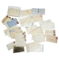 Postal History including, pre-stamp items, Queen Victoria imperf and perf penny reds on covers or entires, mourning covers etc