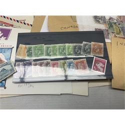 Great British and World stamps, including halfpenny bantams, Malta, Bermuda, Falkland Islands, Sarawak, Malaya, Ireland etc, on pages and loose, in one box