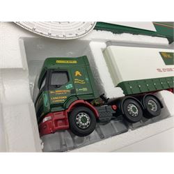 Corgi - three limited edition lorries; CC11905 ERF EC Flatbed Trailer & Log Load Los Millican (Penton) Ltd; CC12102 Renault Premium Curtainside Wm.Armstrong (Longtown) Ltd; and CC12903 Scania Topline Curtainside Currie European Transport; all boxed (3)