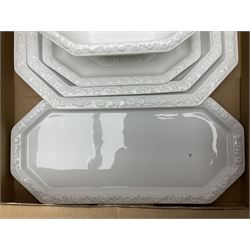 Rosenthal Classical Rose tea and dinner service for eight, including teapot, coffee pot, milk jug, covered sucrier, cups and saucers, dinner plates, serving dishes etc 