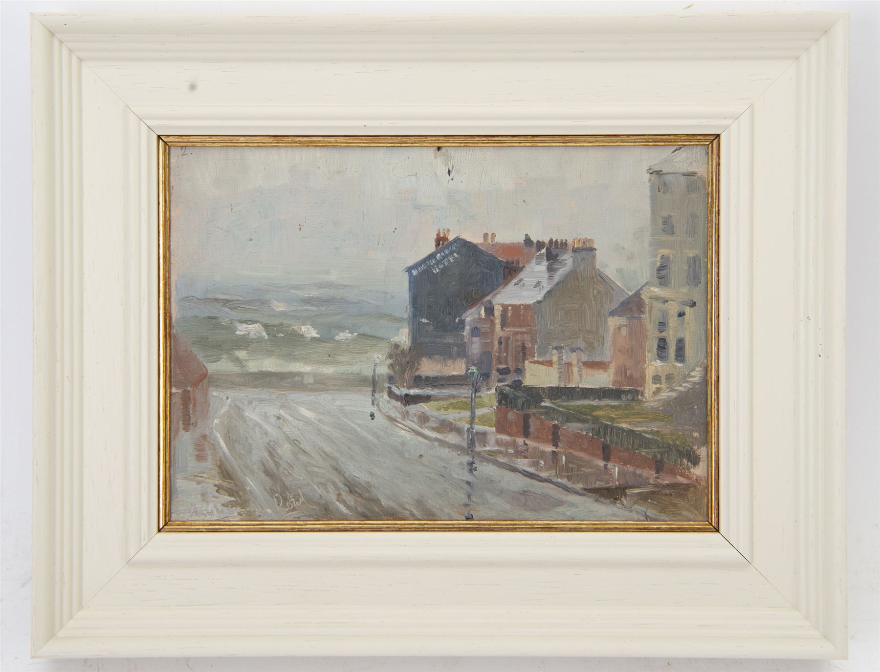 Frank Henry Mason (Staithes Group 1875-1965): North Riding Hotel 'North Marine Road' Scarborough, oil on board titled unsigned, inscribed verso in Mason's hand 'Optional 