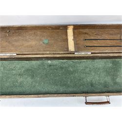 BSA Meteor .22 air rifle with break barrel action and 4 x 20 telescopic sight L105cm; in scratch built wooden carrying case