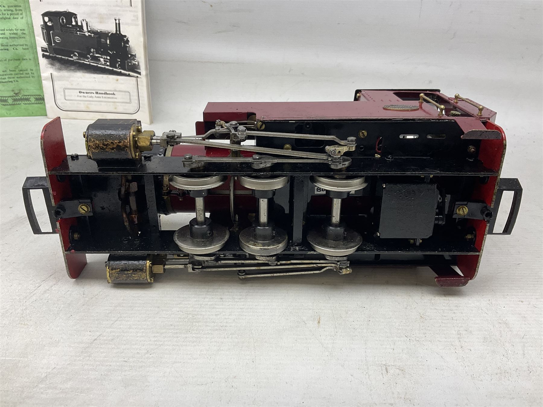 Roundhouse G scale, gauge 1 0-6-0, live steam tank locomotive ‘Lady Anne’, in crimson, black and brass livery, unboxed, together with a Futaba digital proportional radio control system