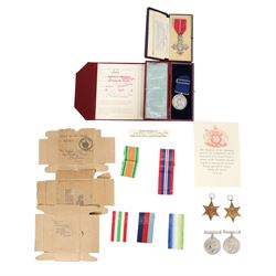 WWII medal group and M.B.E awarded to Ralph Dixon M.B.E Lieut Royal Navy, comprising War m...