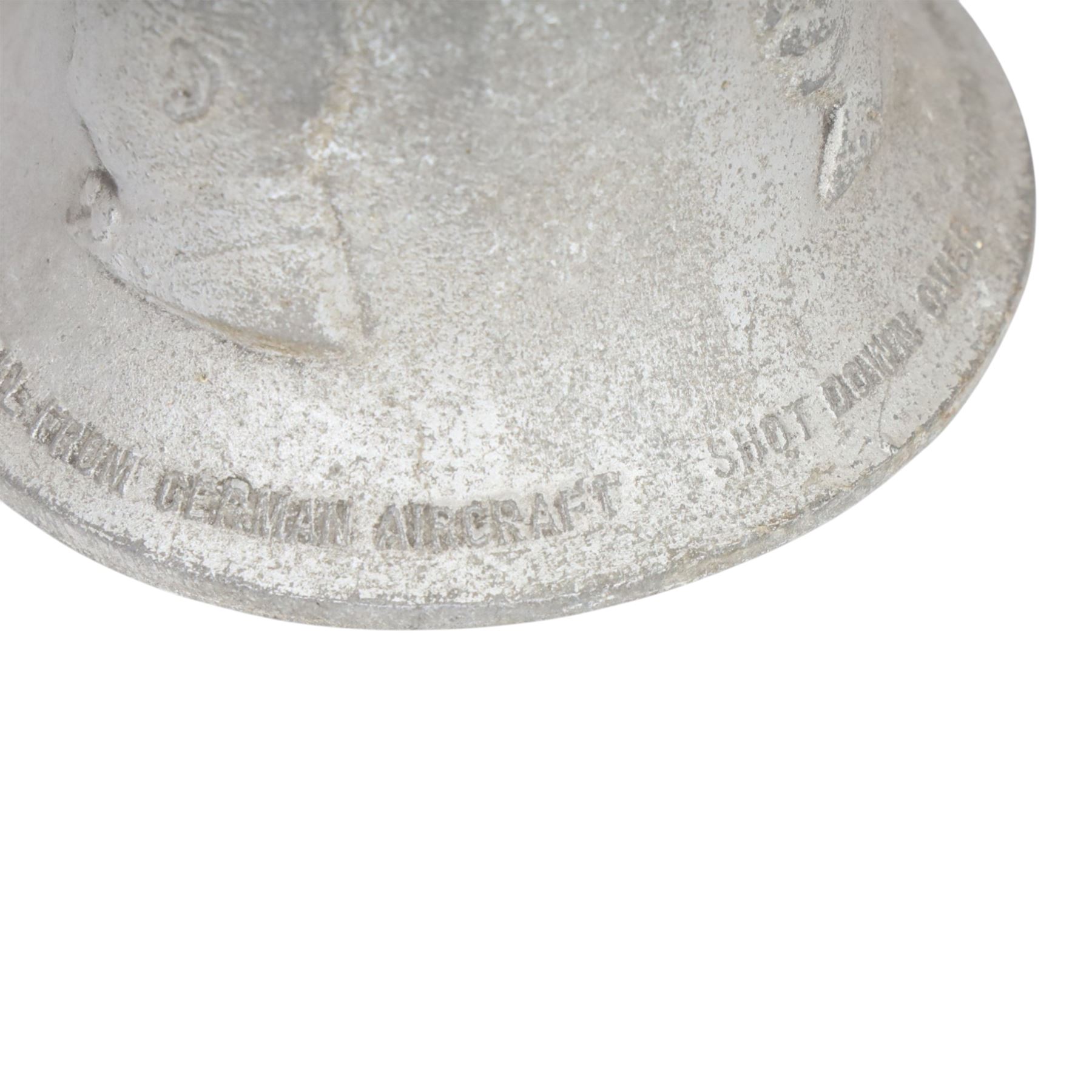 R.A.F. benevolent fund victory bell, cast in metal from German aircraft shot down over Britain 1939-1945, decorated in relief with allied leader, H19cm 