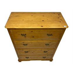 Georgian style waxed pine chest, fitted with four drawers