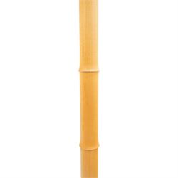 Treske - ash standard lamp, brass light fitting, turned column, on a circular base 