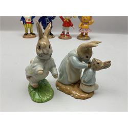 Twelve Royal Albert Beatrix Potter figures, including Mr Alderman Ptolemy, Peter Rabbit and This Pig Had None, etc, some boxed, together with four Royal Worcester Noddy figures, including Big Ears and PC Plod, boxed