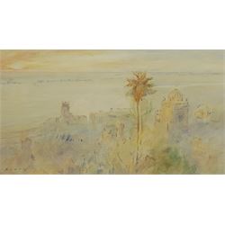 Avery (20th century): Mediterranean Townscape, watercolour signed 29cm x 52cm