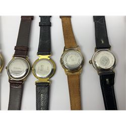 Seven automatic wristwatches including Bulova, Tissot, Gevea, Mogus, Onsa, Kienzle and Dynamis and ten manual wind wristwatches including Girard-Perregaux, Avia, Royce, Azu, Melos, Doxa, Countess and Regency, Wara and Gigandet