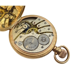 Rolex 9ct gold full hunter pocket watch top wind, case by Aaron Lufkin Dennison, Birmingham 1923