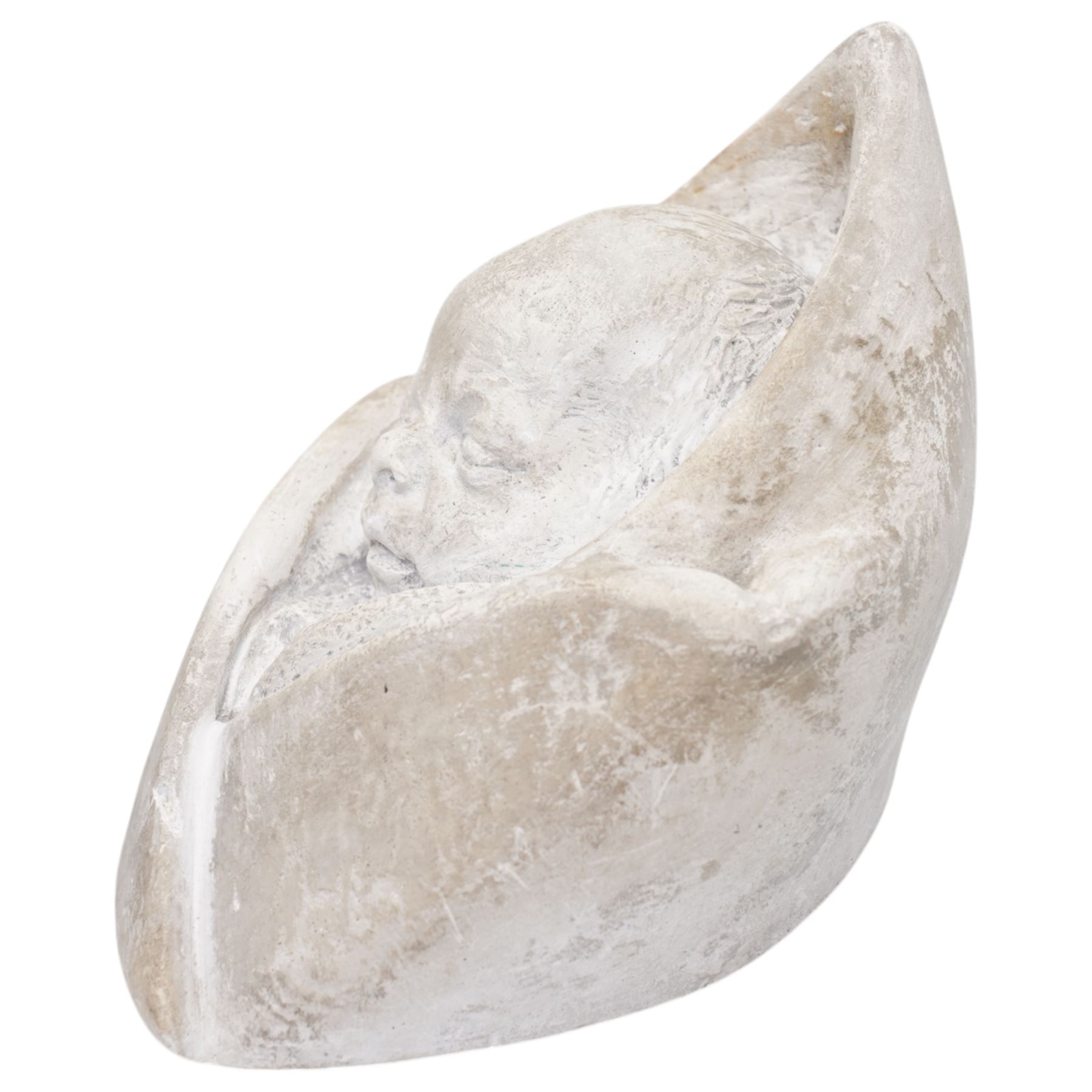Barbara Tribe (1913-2000): 'Narrowboat Baby', plaster sculpture signed and dated 1944 12cm x 16cm