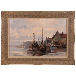 Ivan Taylor (British 1946-): 'Fishing Boats - Whitby', oil on board signed, titled verso 39cm x 59cm 