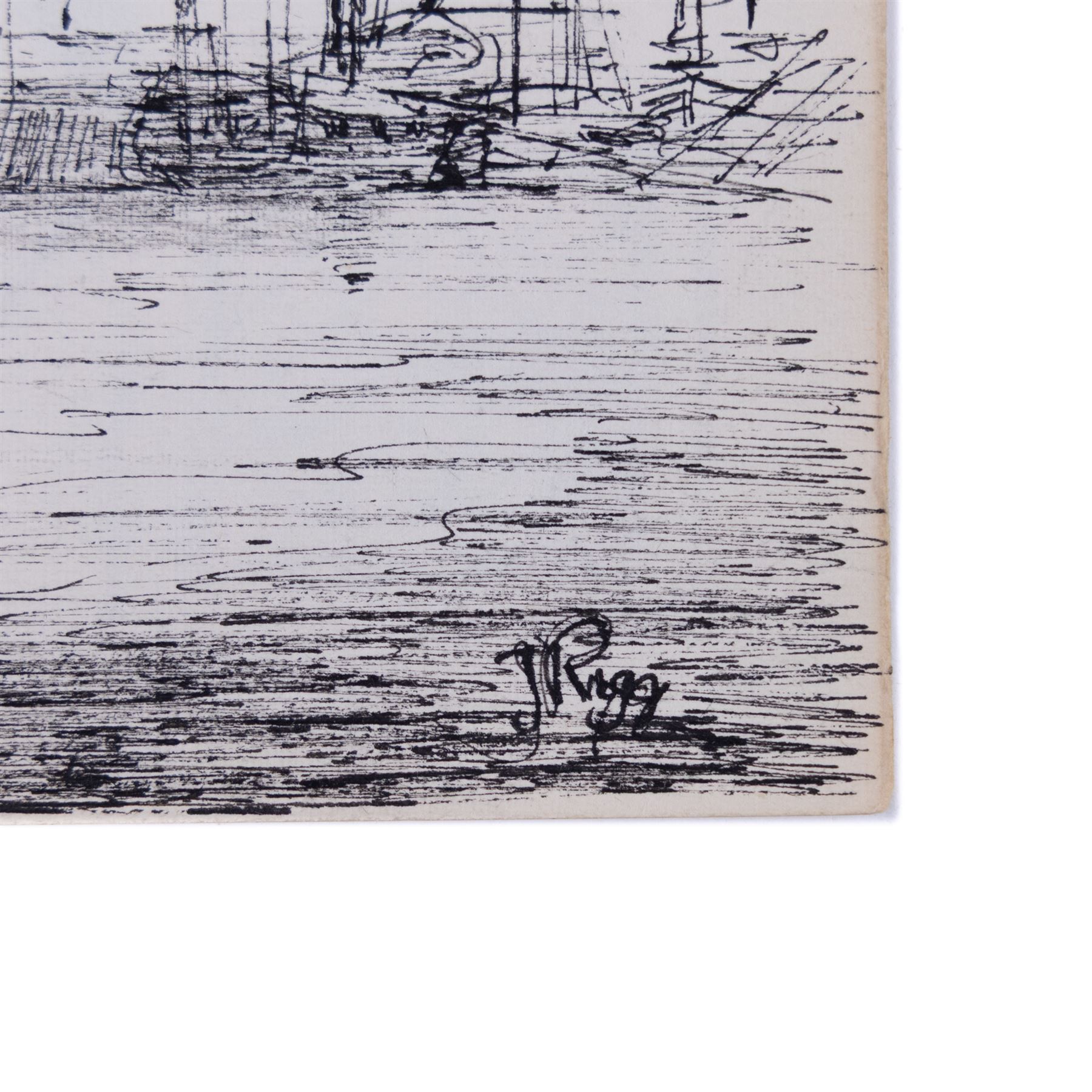 Jack Rigg (British 1927-2023): Boat Sketches, two pen and inks signed, one with further sketches verso, 21cm x 28cm (2) (unframed)