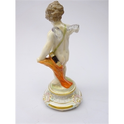  Pair early 20th century Meissen porcelain figures of Cupid from the M Series stamped M 101 & M 102 H14cm   