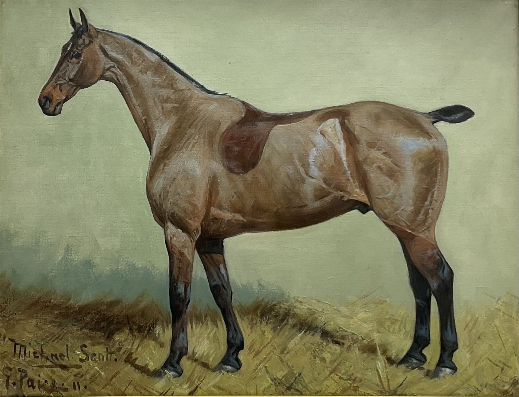 George Paice (British 1854-1925): 'Michael Scott' Portrait of a Hunter, oil on canvas signed titled and dated '11, 34cm x 44cm
Provenance: private collection; with David Duggleby Ltd. 26th November 2012 Lot 47 painted for the previous vendor's family