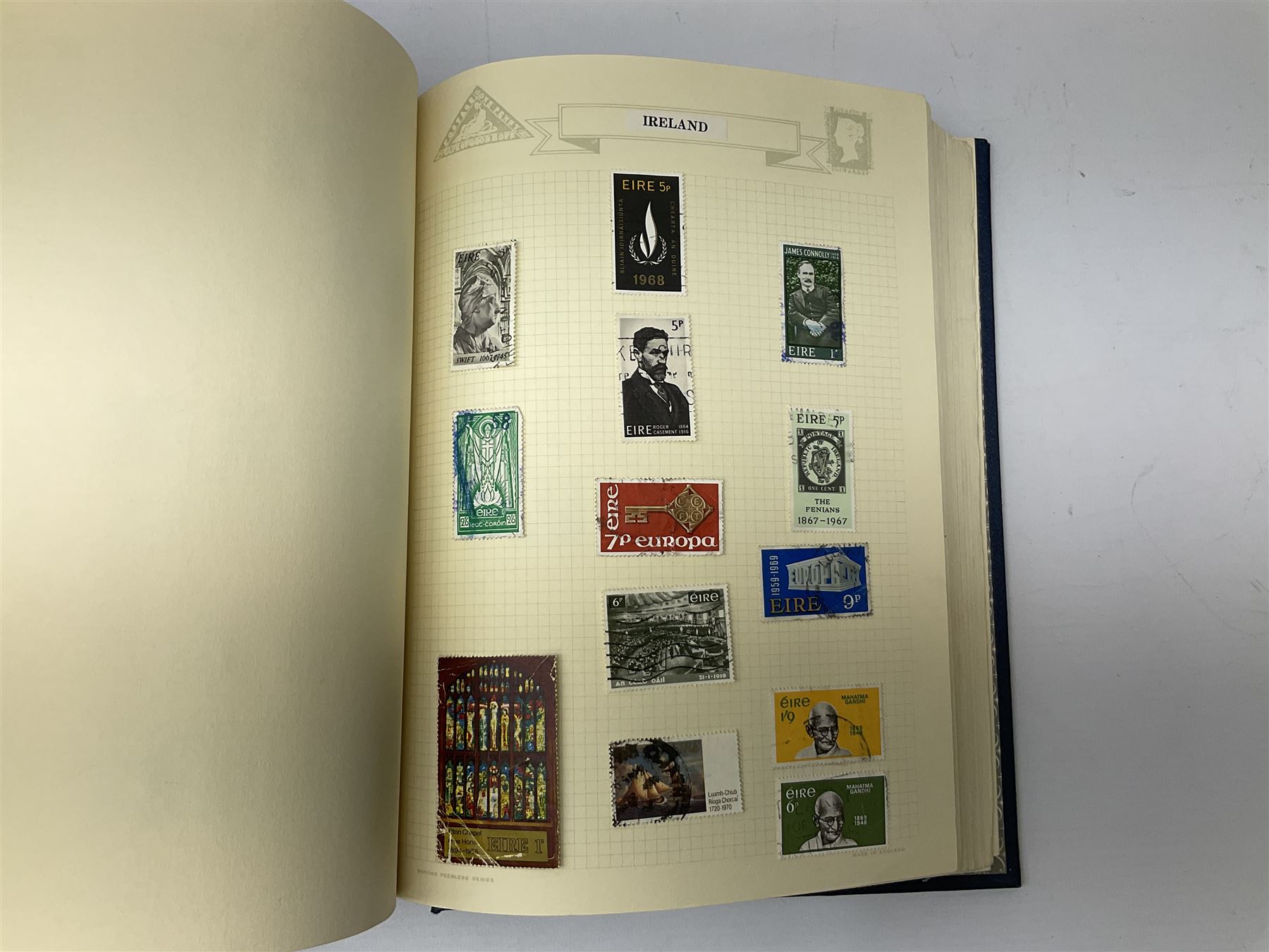 Comic postcards including Bamforth and Quip examples together with WW1 postcards, a collection of world stamps including examples from China, and other ephemera 