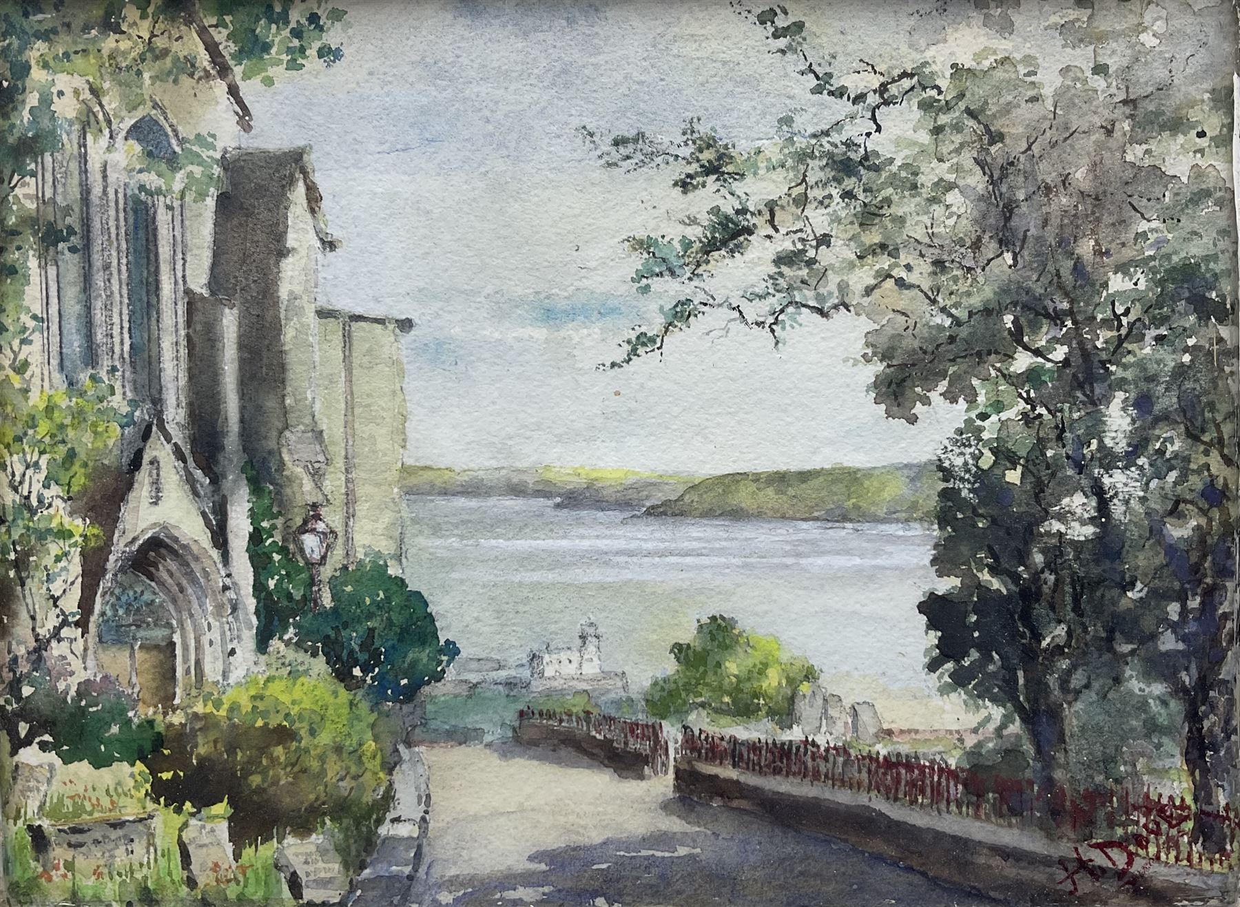 Harry Dove (British 19th/20th century): 'St Mary's Church - Scarborough', watercolour signed, titled verso 18cm x 24cm