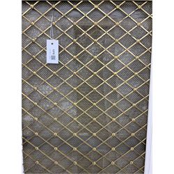 Seven Regency diamond antique brass grille with florets, approx 5 square meters, in painted surrounds, antique furniture/radiator covers
