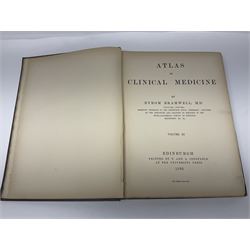 Bramwell, Byrom: Atlas of Clinical Medicine; three volumes, Edinburgh, printed by T & A Constable at the University Press, 1892-96, with numerous colour and black and white illustrations