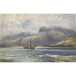 Charles William Adderton (British 1866-1944): 'Ben Nevis from Fort William', watercolour signed and dated 1912, titled verso 31cm x 47cm (unframed)
Provenance: direct from the family of the artist Harry Wanless 1872-1934, part of a collection never previously seen on the market
Notes: Adderton was a friend of the brothers Harry and Charles Wanless, all of whom studied under Albert Strange at the Scarborough School of Art School. Adderton had a studio at 55 Sandside, Scarborough between 1894 and 1901, he moved to Ockbrook Derby and later to Robin Hoods Bay where he was a member of the Fylingdales Group of Artists