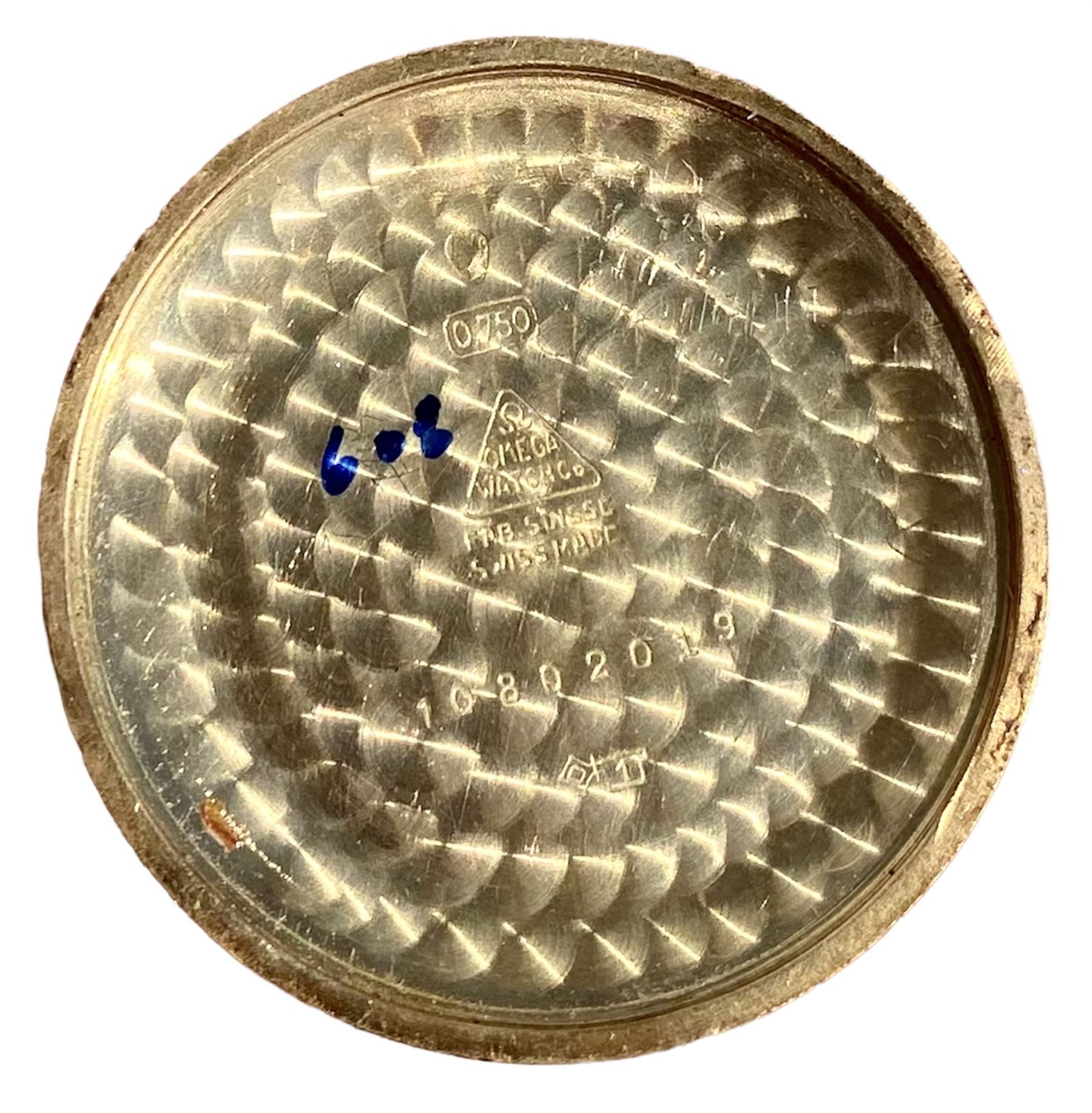 Omega Cosmic Moonphase triple calendar gentleman's 18ct gold manual wind wristwatch, circa 1940's, 17 jewels movement, Cal. 27 DL PC, No. 10936239, on brown leather strap