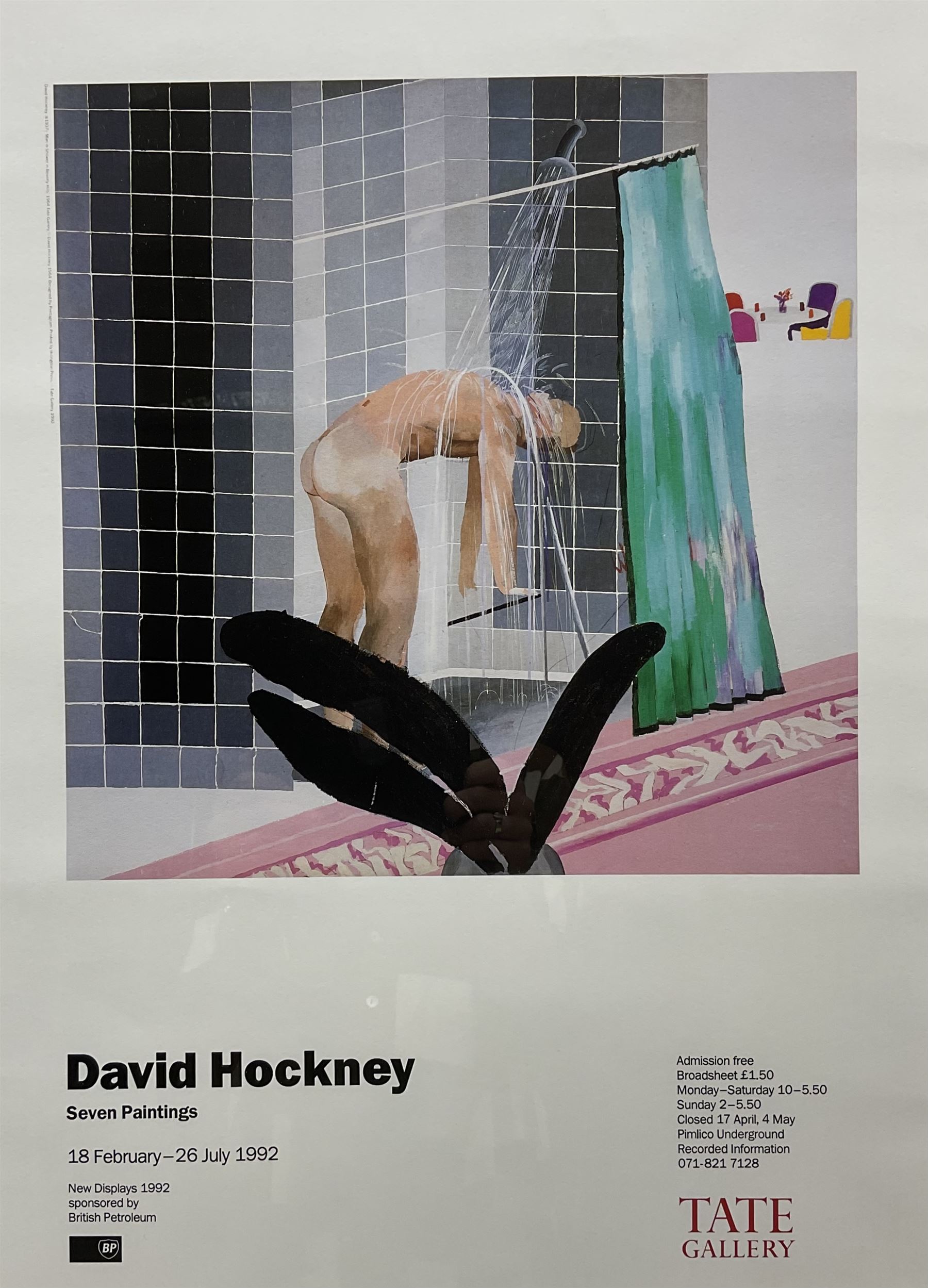 After David Hockney (British 1937-): 'David Hockney - Seven Paintings' - Tate Gallery Exhibition Poster, colour print 58cm x 41cm