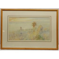 Avery (20th century): Mediterranean Townscape, watercolour signed 29cm x 52cm
