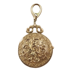 9ct gold hinged locket with engraved decoration, London 1975