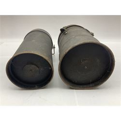 Two military issued thermos flasks, largest H28cm 