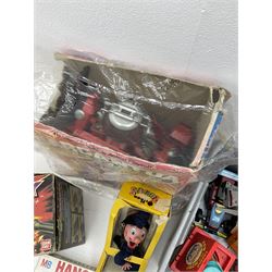 Pelham Puppet Police man with box, Star Wars Princess Leia figure by Kenner, boxed, Matchbox ‘Carguantua Monster of the Freeways’ playset, Bandai lazer tank, both boxed, Tonka trucks and other toys etc