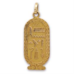 18ct gold Egyptian hieroglyph pendant