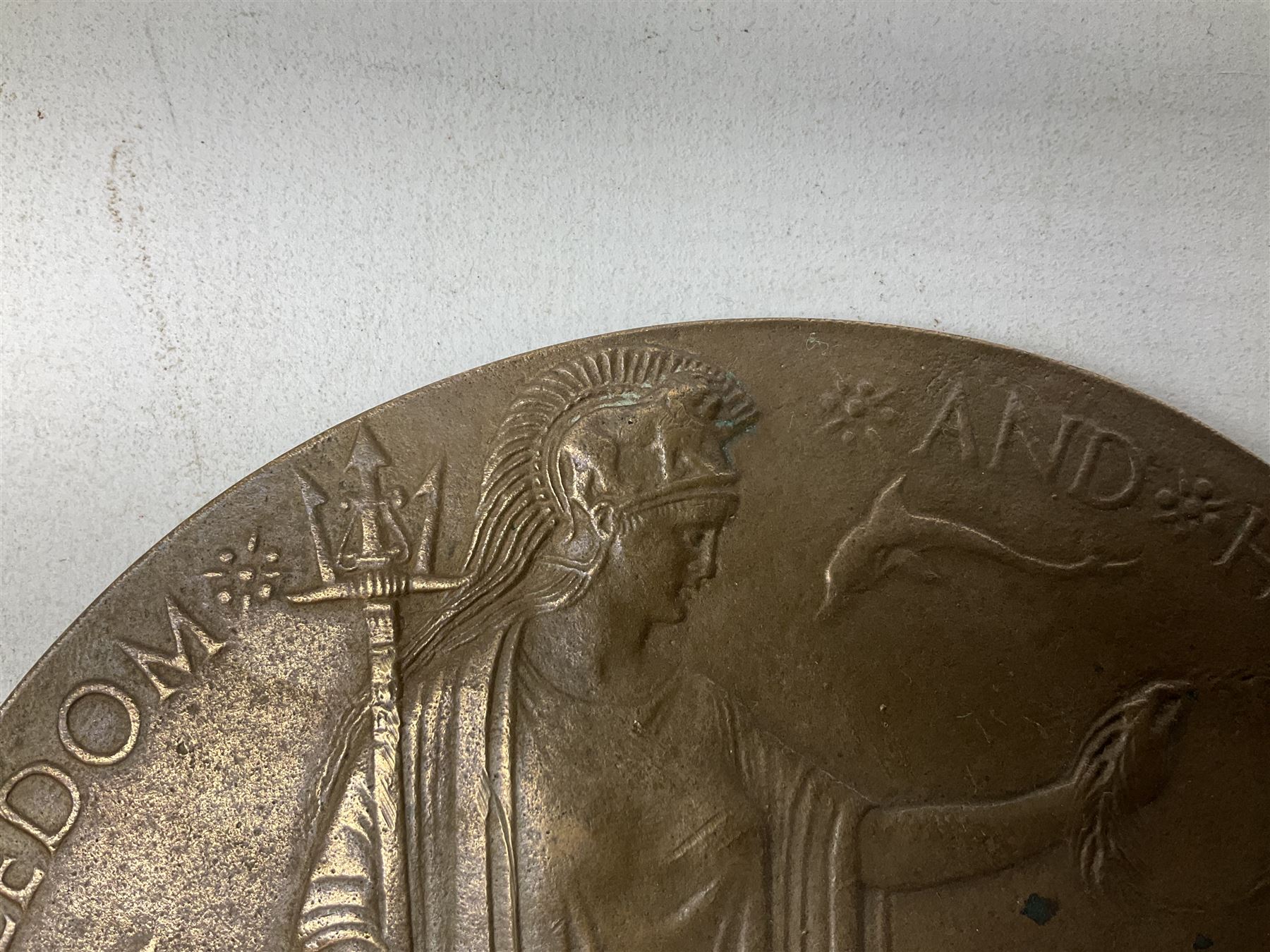 WWI bronze death plaque - John Stuart Phelps