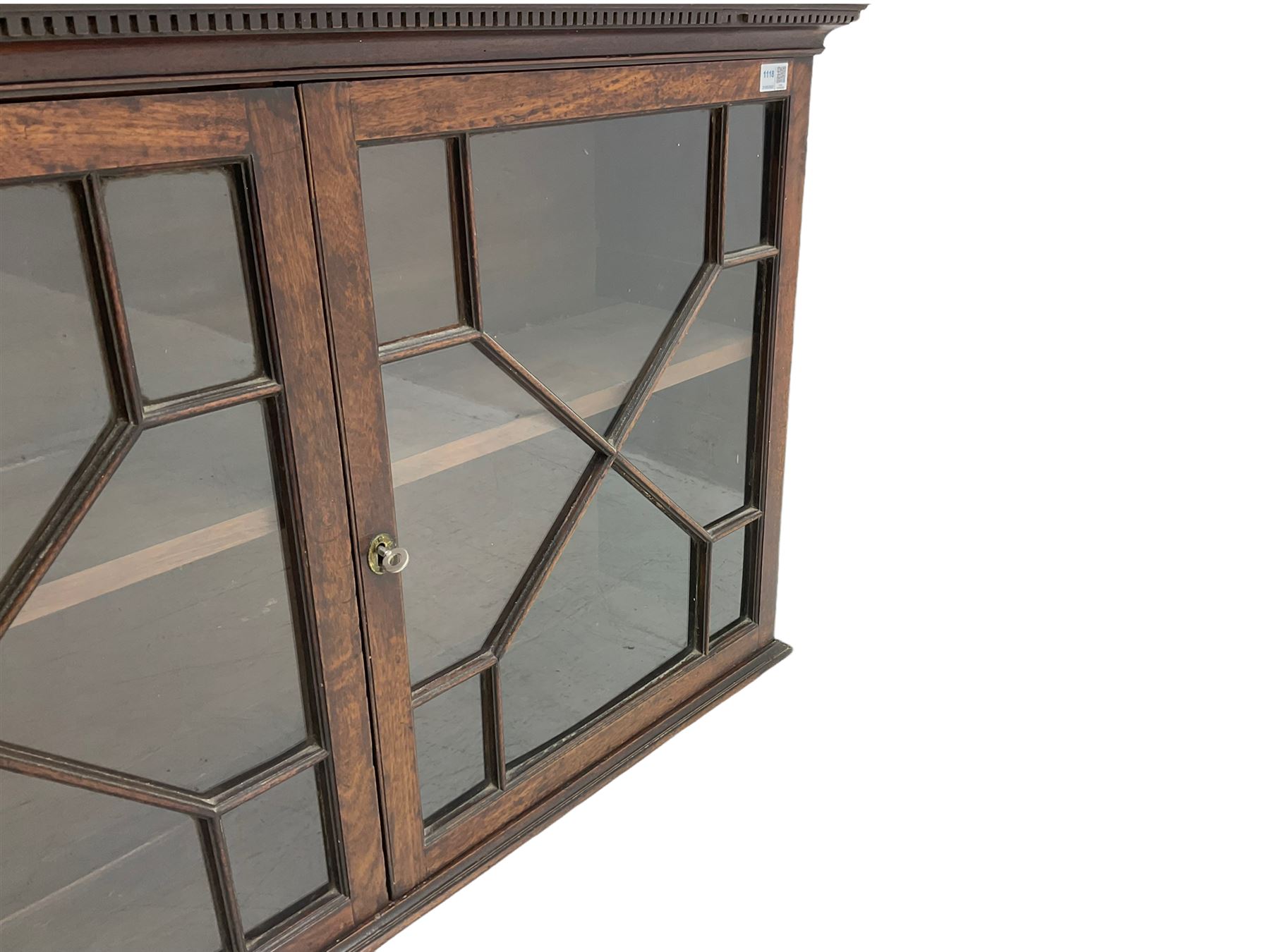 19th century mahogany two-door astragal glazed wall cabinet