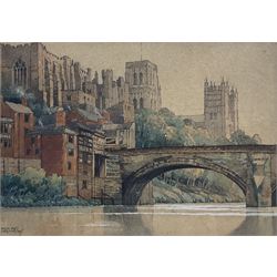 Fred Jay Girling (British 1900-1982): Durham, watercolour over pencil on buff paper signed and dated 1930, 27cm x 38cm