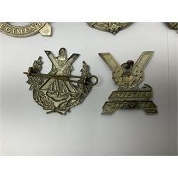 Nine Scottish glengarry badges - 6th Fifeshire Volunteer Battalion Black Watch, Lowland Regiment, Highland Regiment, Black Watch, Argyll & Sutherland Highlanders, Kings Own Scottish Borderers, Cameron Highlanders, The Royal Scots and London Scottish (9)