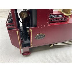 Roundhouse G scale, gauge 1 0-6-0, live steam tank locomotive ‘Lady Anne’, in crimson, black and brass livery, unboxed, together with a Futaba digital proportional radio control system