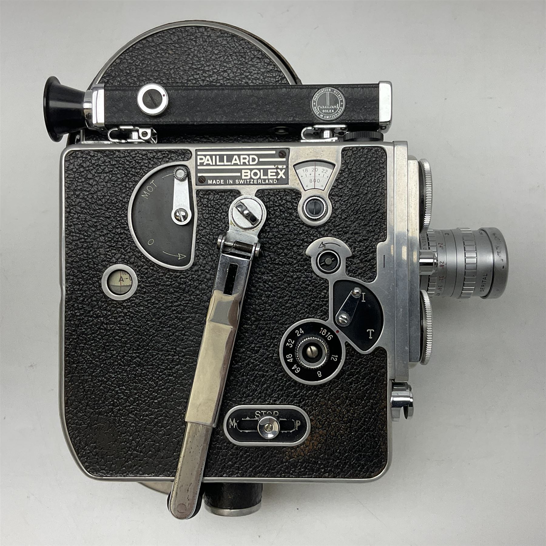 Paillard Bolex H16 STD Supreme camera body, serial no. 52058, circa 1947, with 'Taylor, Taylor, Hobson, SERITAL, f1.9 1inch, 25mm' lens