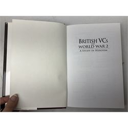 Nine reference books of Victoria Cross interest including four 'VCs of the First World War' series; Martin Ashcroft: Victoria Cross Heroes; John Laffin: British VCs of World War Two; Bryan Perrett: For Valour; Ann Clayton: Martin Leake Double VC; and John Percival: For Valour (9)