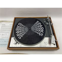 Goldring Lenco GL 75 Stereo Transcription turntable, in a teak case, H15cm, W54cm 