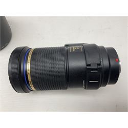 Nikon 'ED AF Micro Nikkor 200mm 1:4D' lens, Tamron 'SP Di AF 180mm 1;3.5 Macro1:1' lens, serial no 501075 and Tamron 'AF 70-300mm 1:4-5.6 Tele-Macro (1:2) ' lens, serial no 305906  