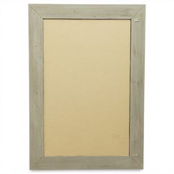 Modern neoclassical style wall mirror, rectangular plate with faux foxed and distressed finish, within a moulded frame decorated with repeating acanthus leaf blocks and beaded inner slip